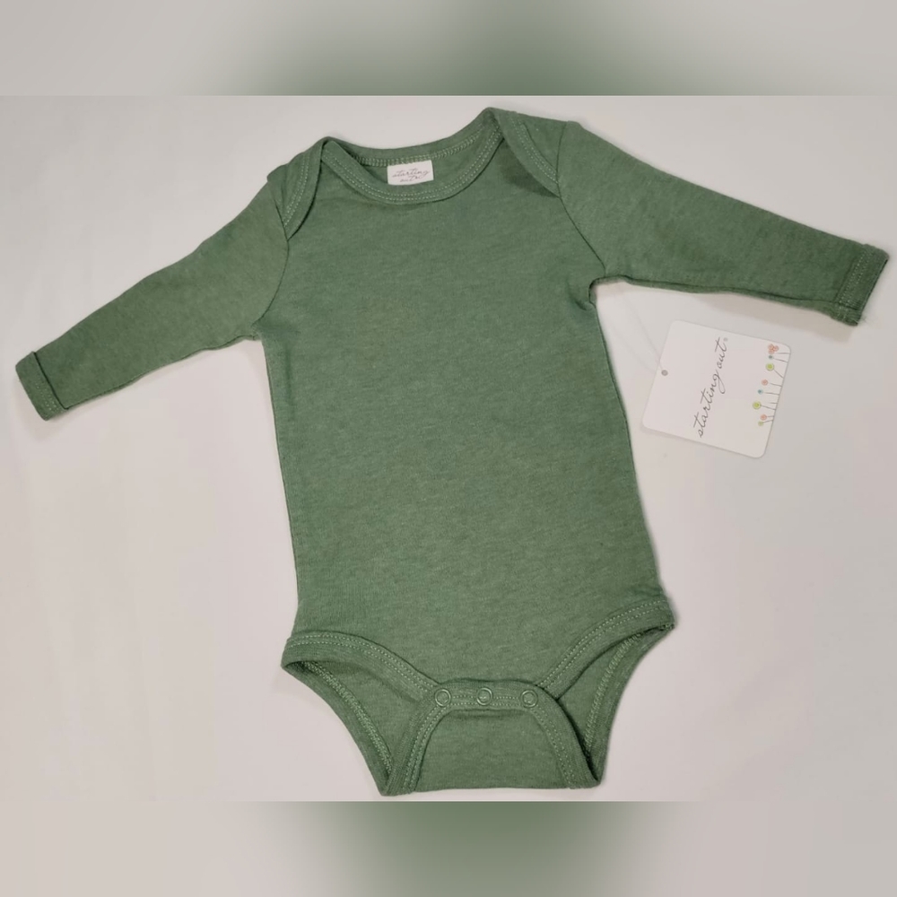 Starting Out Baby boys Green Long Sleeve Bodysuit size 3M/6M